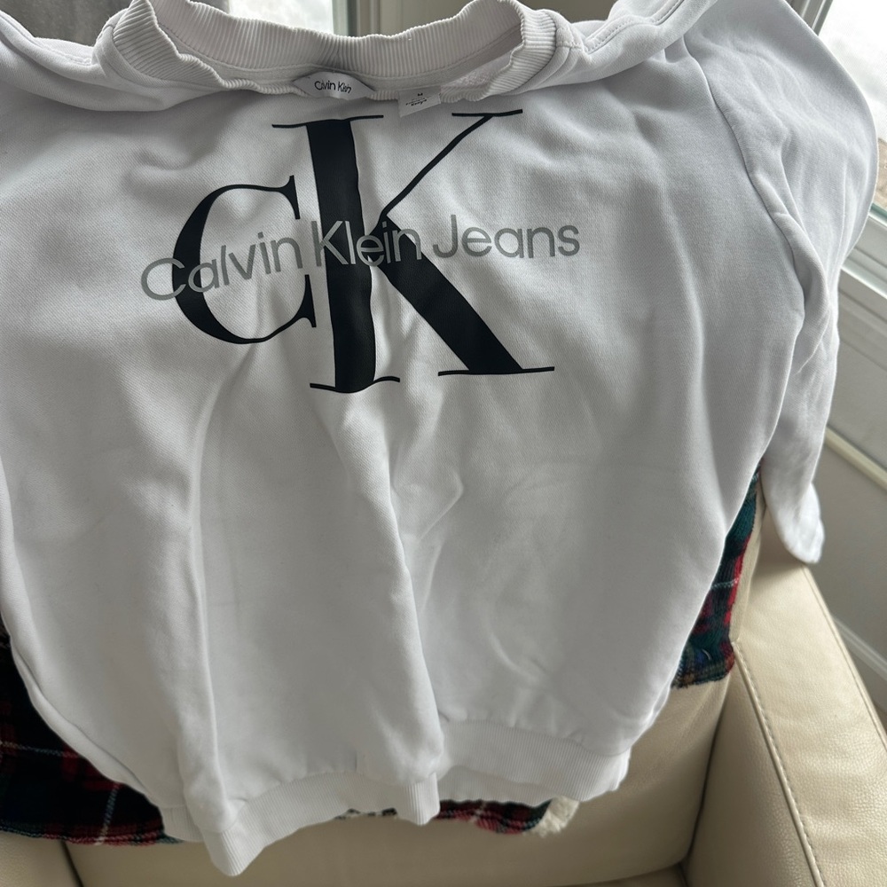 Calvin Klein White CK Logo Sweatshirt